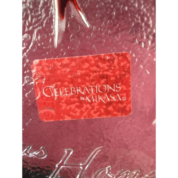 Mikasa Celebrations Crystal Glass Candy Dish Bless This Home 7 Inch Christmas - Picture 9 of 12